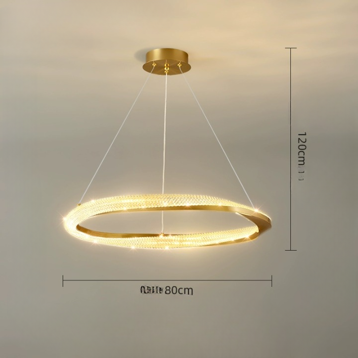 Guomunnar Modern Crystal Twister Round Ring Pendant Light