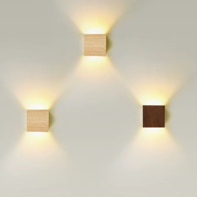 Cabanori Scandinavian Wooden Vibes Cube Wall Lamp