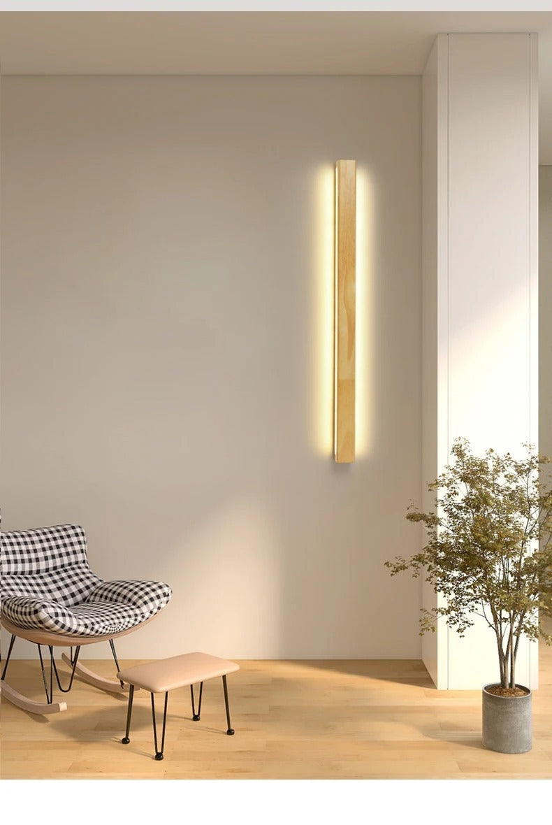 Absalomit Scandinavian Wooden Sleek Bar Wall Lamp