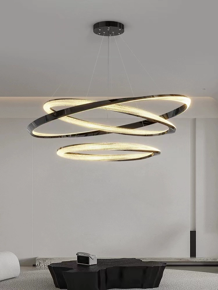 Guomunnar Modern Crystal Twister Round Ring Pendant Light