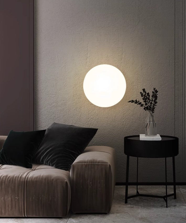 Ingvild Round Frosted Globe Wall Lamp