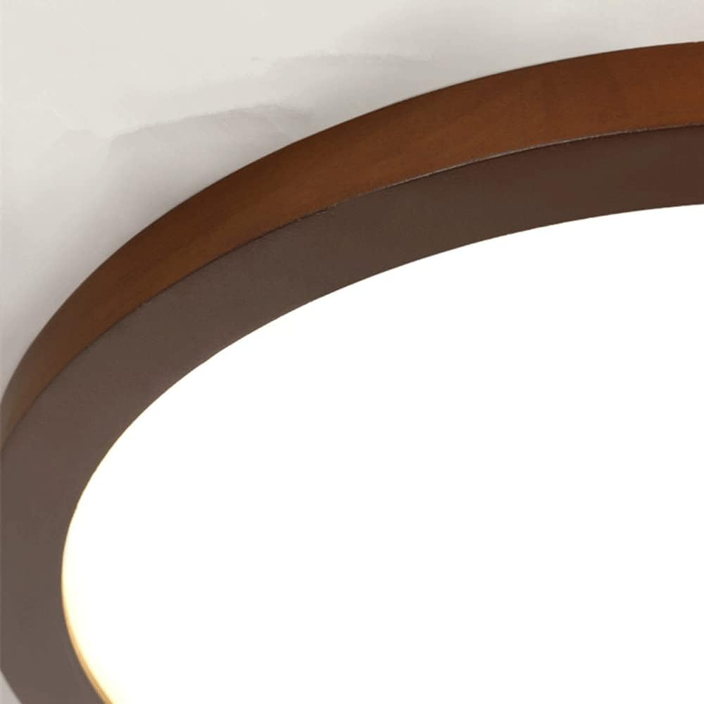 Amanrek Wooden Round Flush Mount Ceiling Light