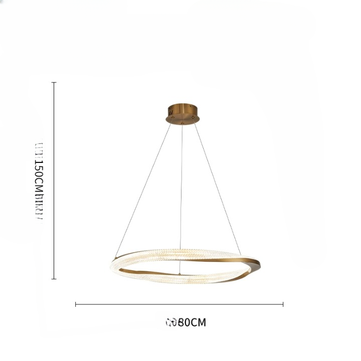 Guomunnar Modern Crystal Twister Round Ring Pendant Light