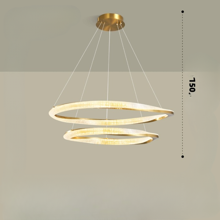 Guomunnar Modern Crystal Twister Round Ring Pendant Light