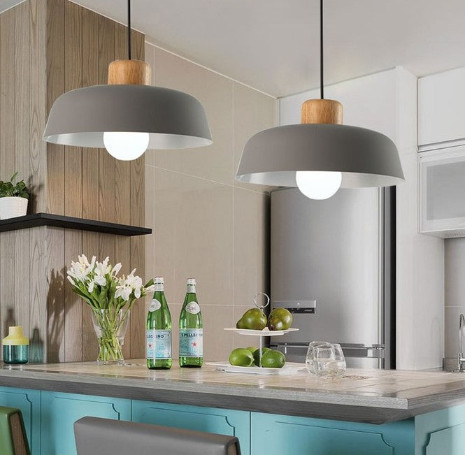 Söderberg Scandinavian Macaron Wooden Top Pendant Light