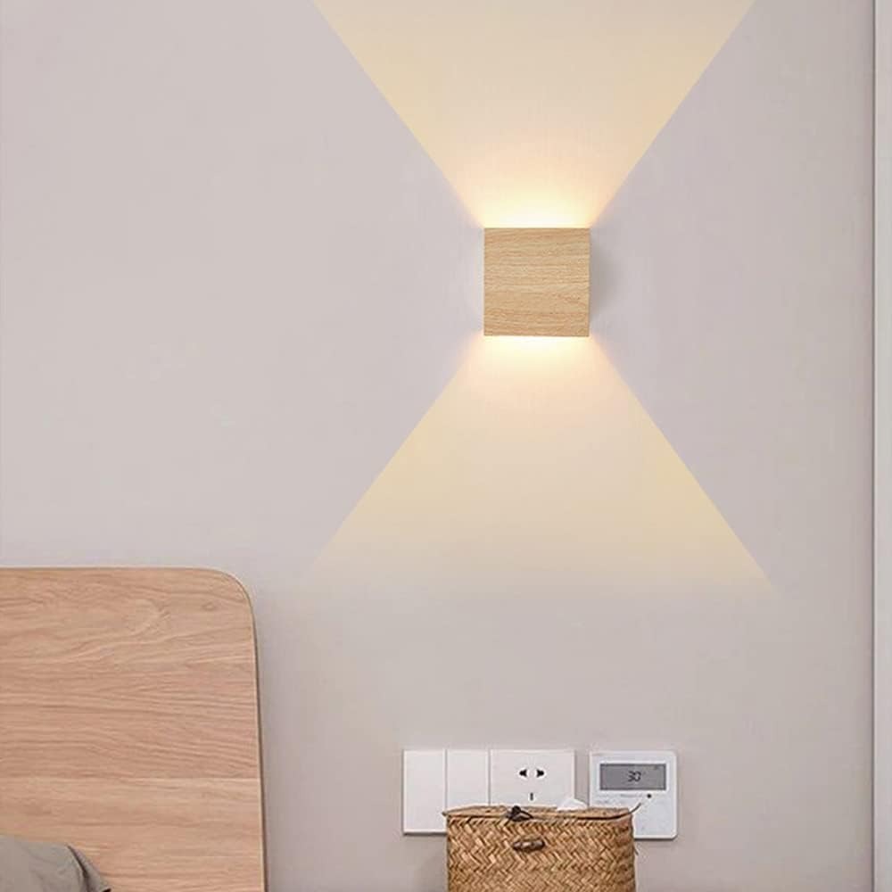 Cabanori Scandinavian Wooden Vibes Cube Wall Lamp