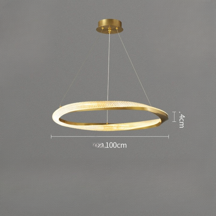 Guomunnar Modern Crystal Twister Round Ring Pendant Light