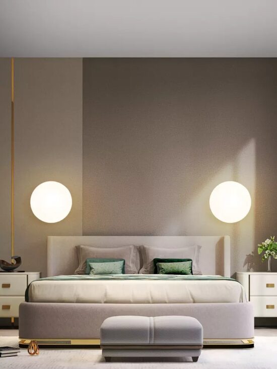 Ingvild Round Frosted Globe Wall Lamp