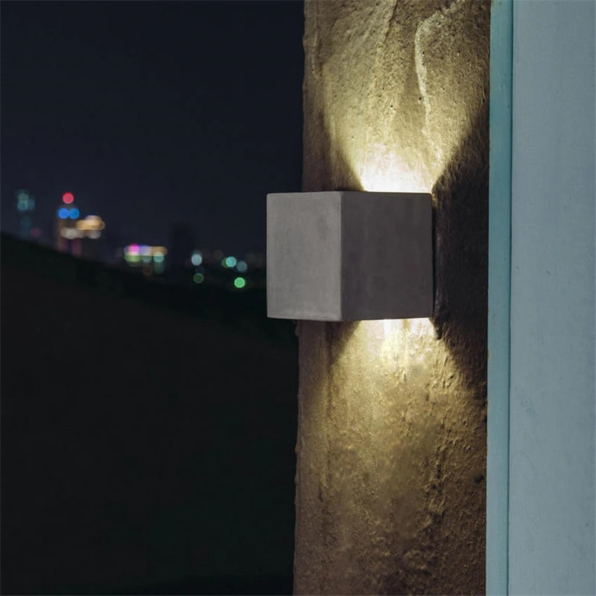 Clement Square Twin Shine Cement Wall Lamp