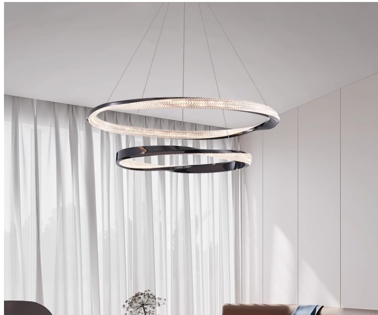 Guomunnar Modern Crystal Twister Round Ring Pendant Light