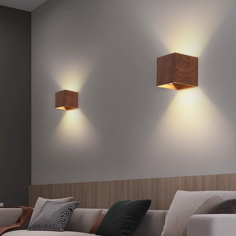 Cabanori Scandinavian Wooden Vibes Cube Wall Lamp