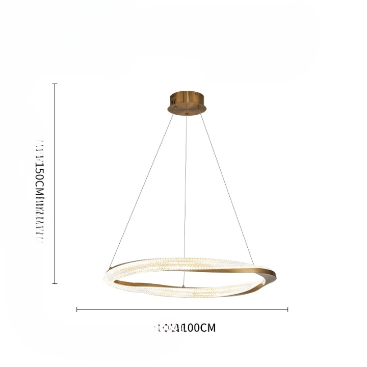 Guomunnar Modern Crystal Twister Round Ring Pendant Light