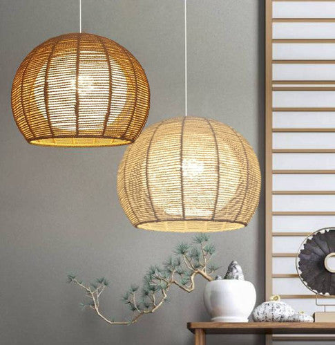 LED Handmade Hemp Rope Metal Pendant Light