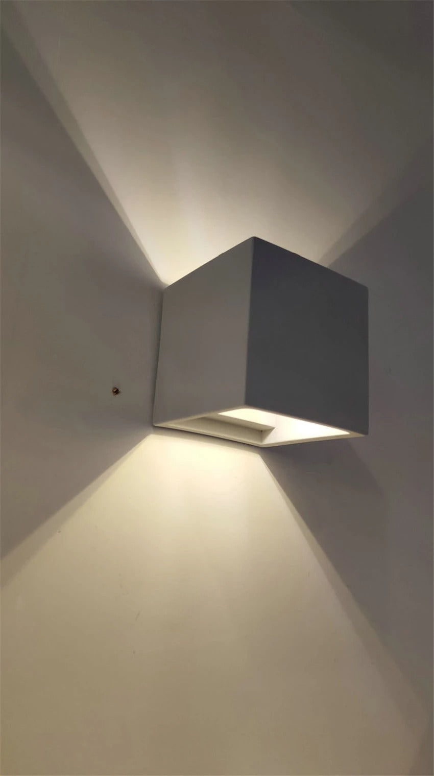 Clement Square Twin Shine Cement Wall Lamp