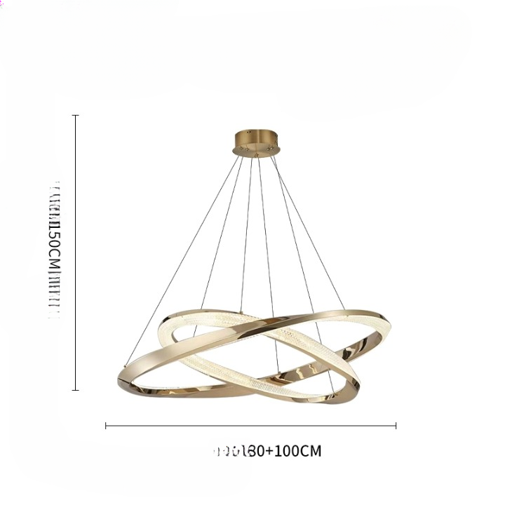 Guomunnar Modern Crystal Twister Round Ring Pendant Light