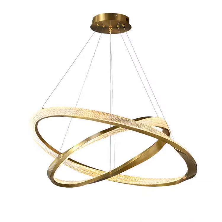 Guomunnar Modern Crystal Twister Round Ring Pendant Light