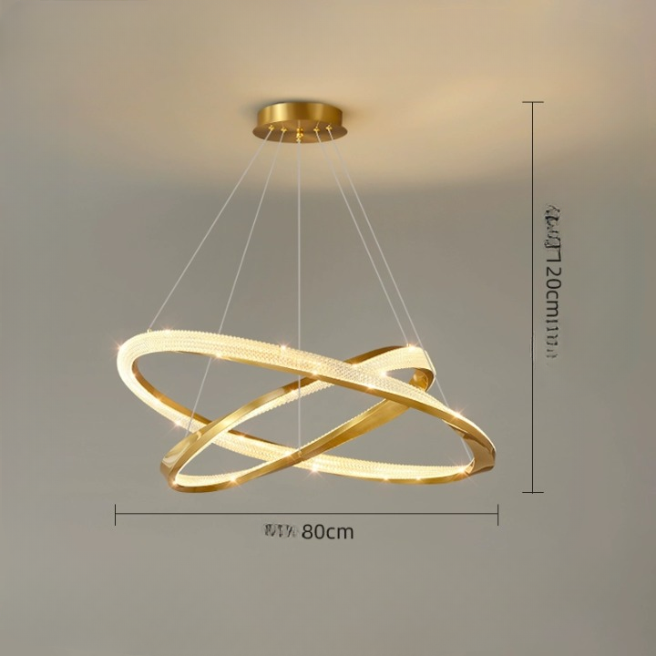 Guomunnar Modern Crystal Twister Round Ring Pendant Light