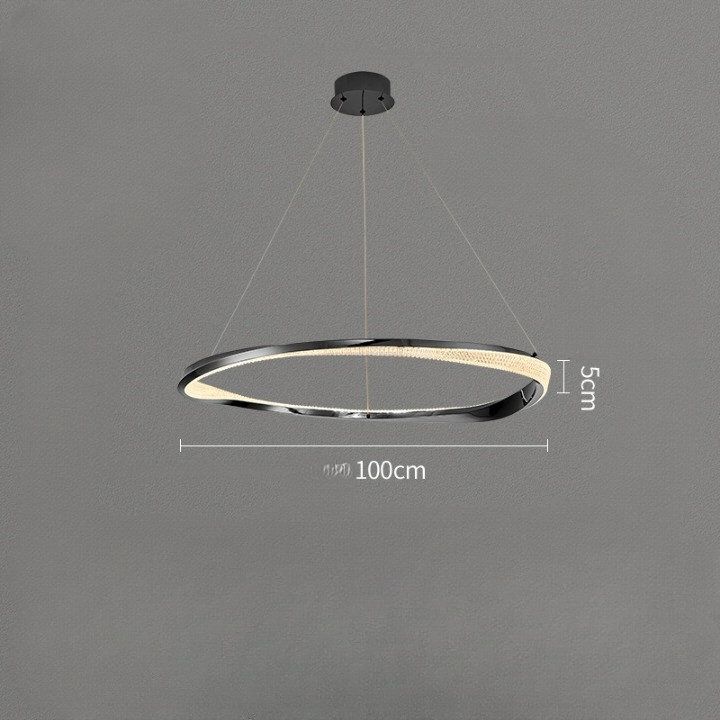 Guomunnar Modern Crystal Twister Round Ring Pendant Light