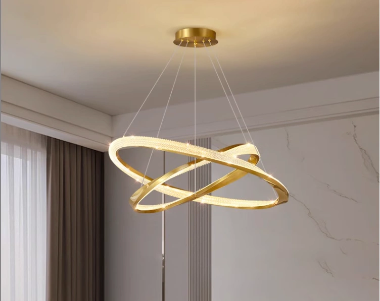 Guomunnar Modern Crystal Twister Round Ring Pendant Light