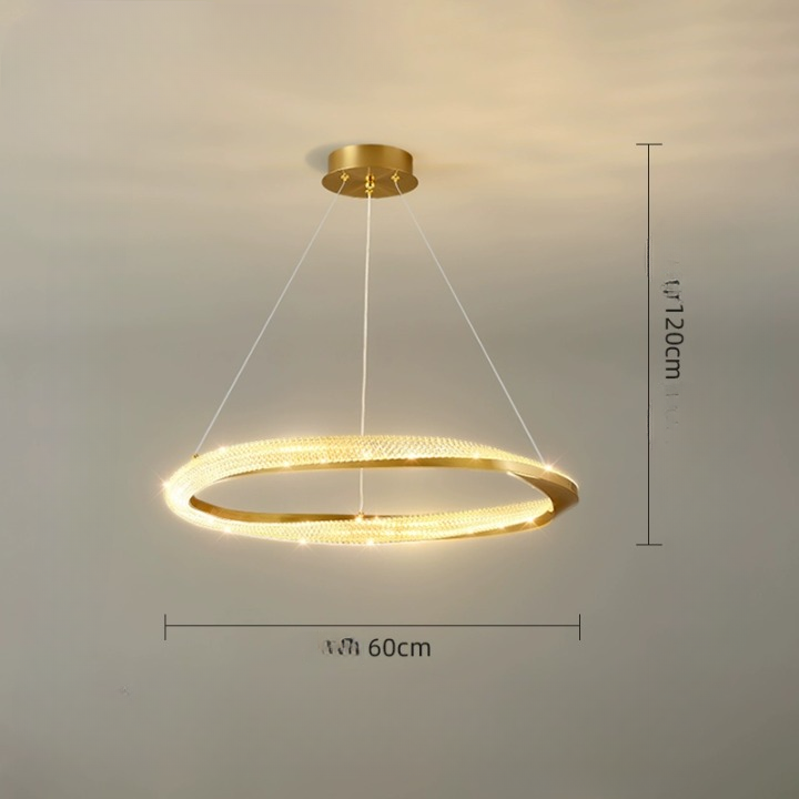 Guomunnar Modern Crystal Twister Round Ring Pendant Light