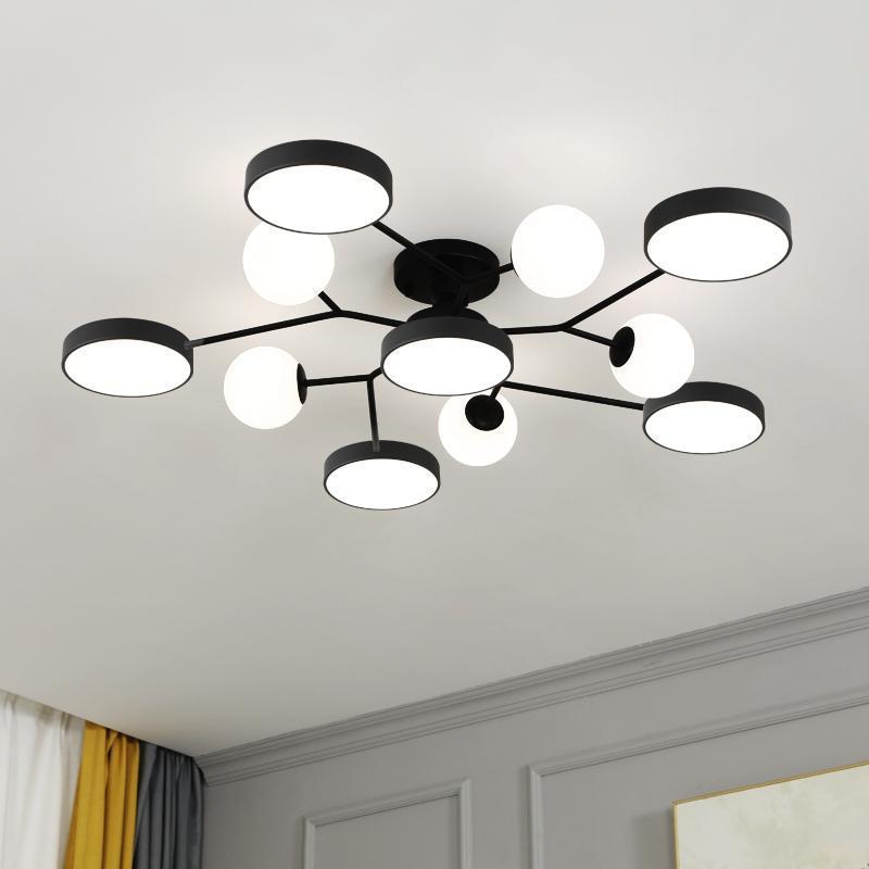 ceiling modern black and white glass ball D5214