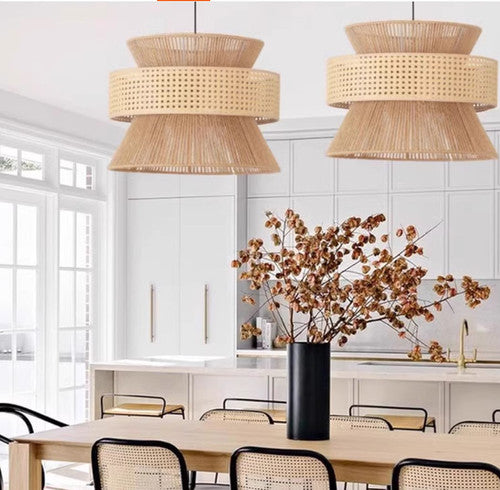 LED Rattan Japanese Style Pendant Light