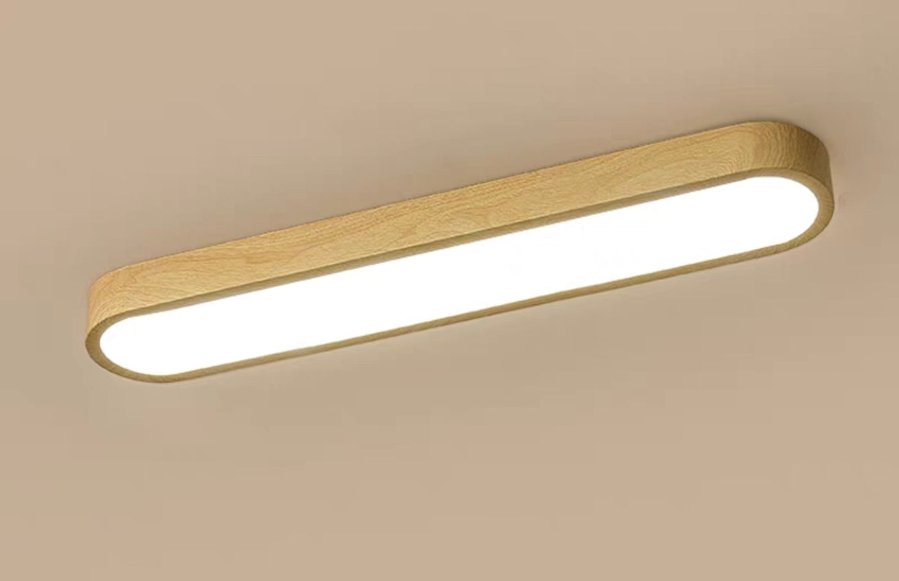 LED Classic Wood Long Ceiling Light