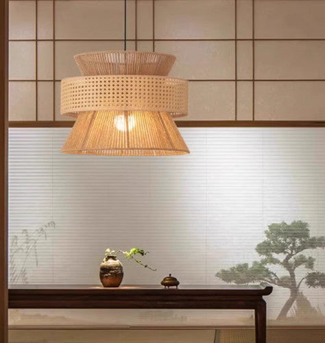 LED Rattan Japanese Style Pendant Light