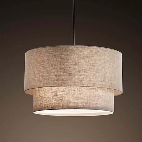 Varejona Double Layer Cloth Drum Pendant Lamp