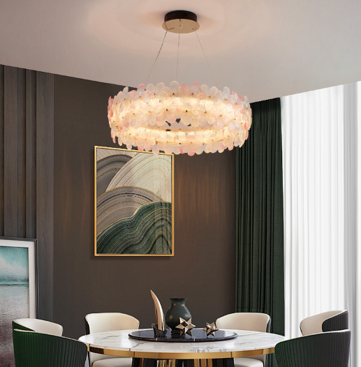 LED Glass Flower French Pendant Light