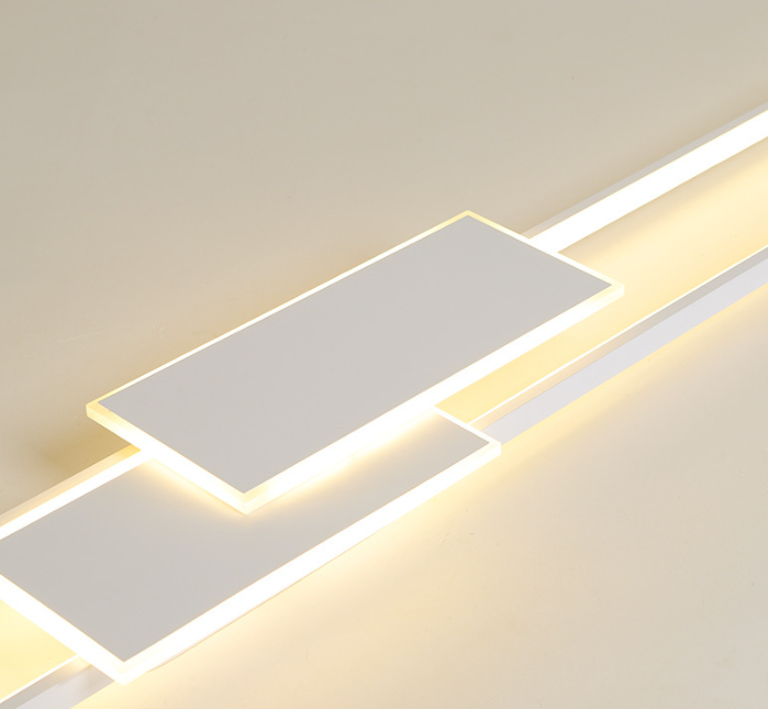 LED Rectangle White Black Ceiling Light