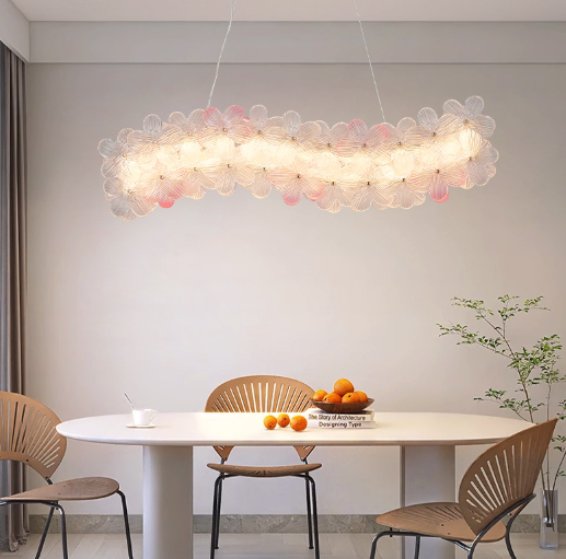 LED Glass Flower French Pendant Light