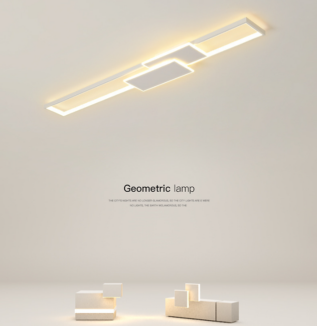 LED Rectangle White Black Ceiling Light