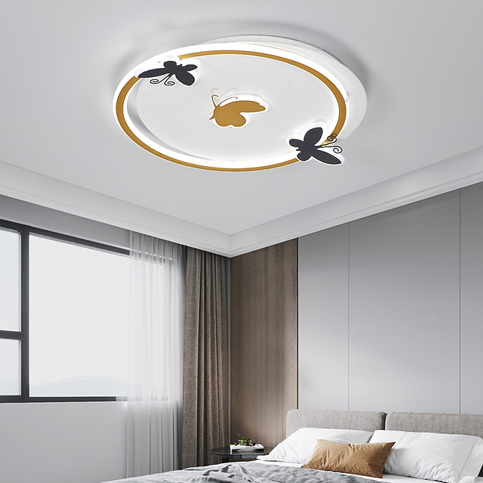 LED Hollow Butterfly Tree Gold Ceiling Light