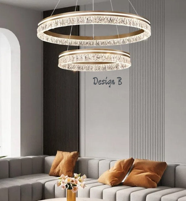 LED Acrylic Aluminum Gold Pendant Ceiling Light