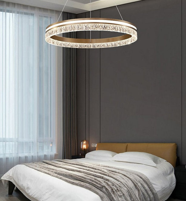 LED Acrylic Aluminum Gold Pendant Ceiling Light