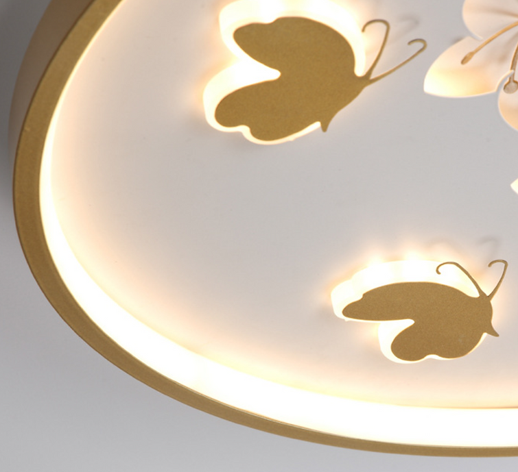 LED Hollow Butterfly Tree Gold Ceiling Light