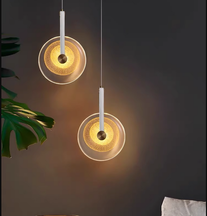 LED Clock Design Leather Pendant Light