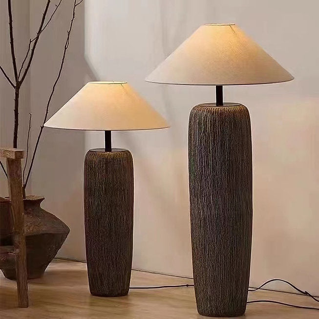 LED Ceramic Cloth Zen Floor Lamp