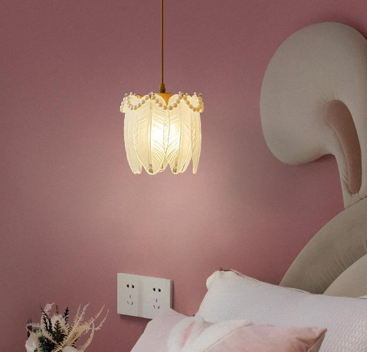 LED Feather Pearl Pendant Light