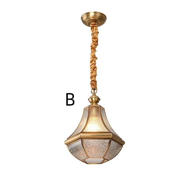 LED Copper American Style Pendant Light