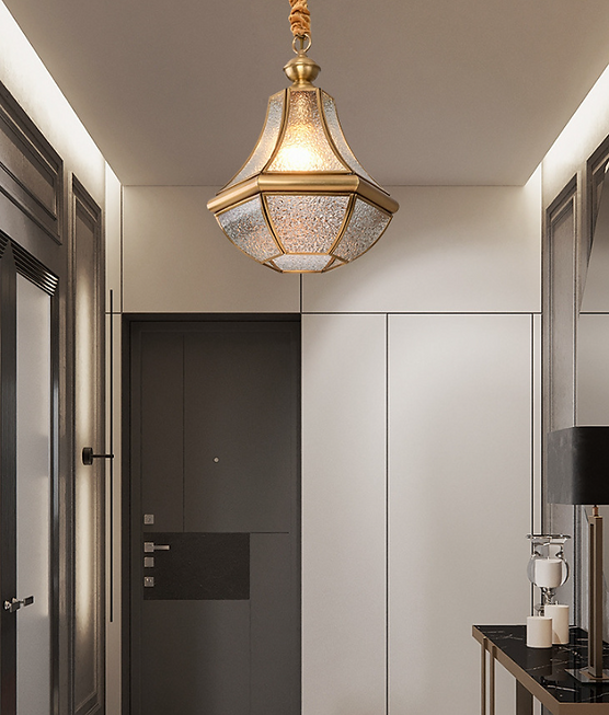 LED Copper American Style Pendant Light