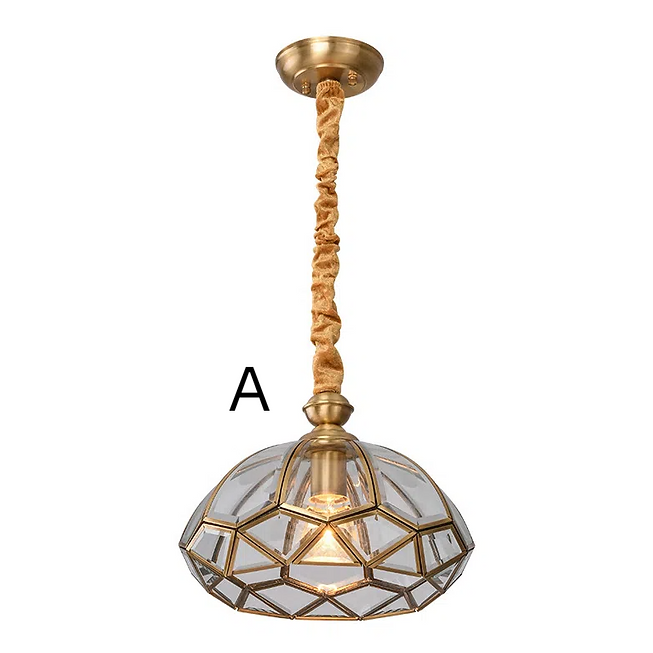 LED Copper American Style Pendant Light