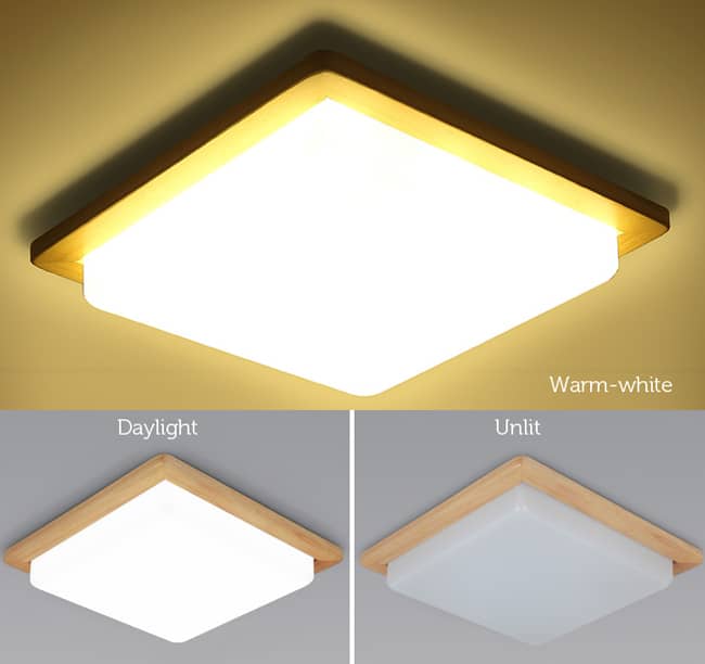 WALBRIDGE Wooden Square Ceiling Lamp Lightingshop WALBRIDGE Wooden Square Ceiling Lamp Lightingshop