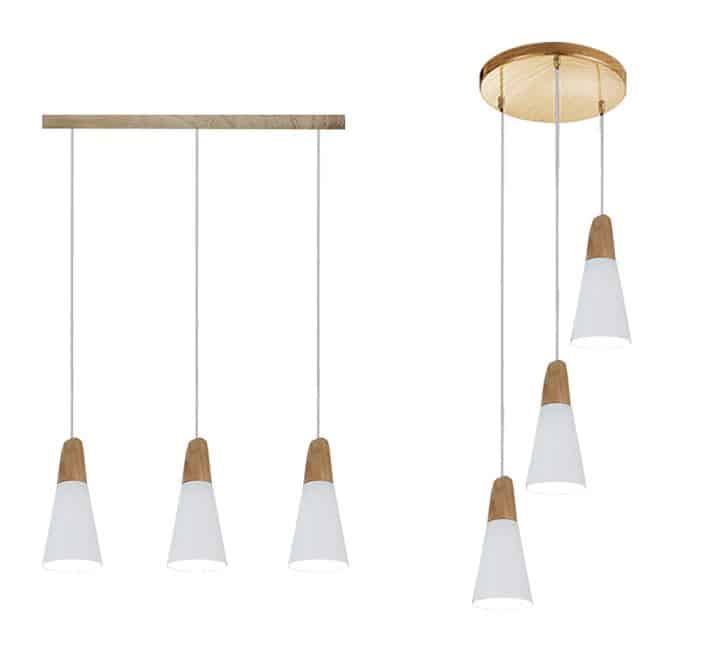 MIA Wooden Top Cone Hanging Lamp