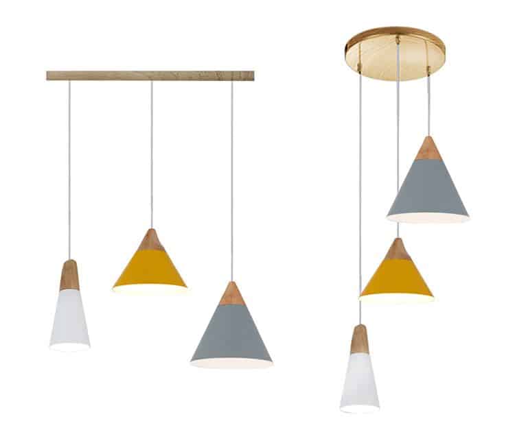 MIA Wooden Top Cone Hanging Lamp