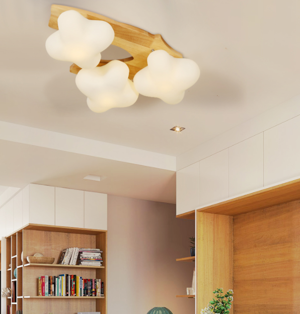 LED Wood & Cloud Creative Design Children Ceiling Light