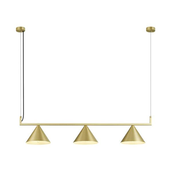 LED Triple Brass Pendant Lights Set