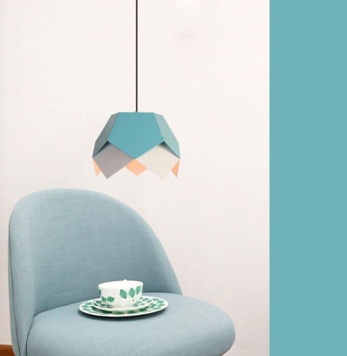 Modern Metal Macaron Colour Geometry Creative Pendant Light