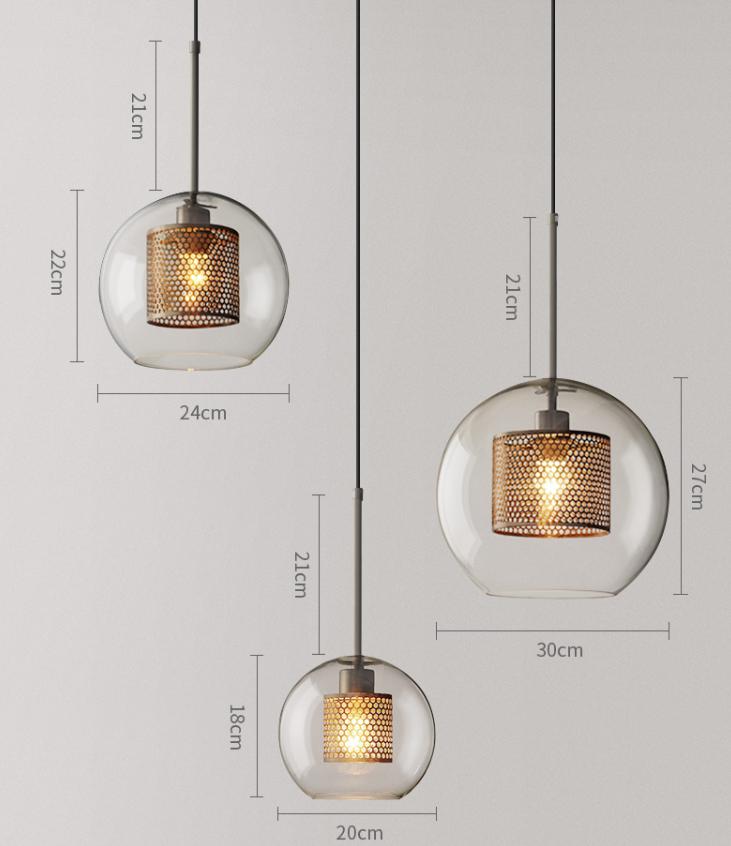 LED Metal & Glass Pendant Light